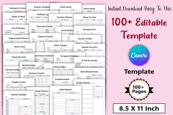100+ Editable Canva Templates for Planning and Design