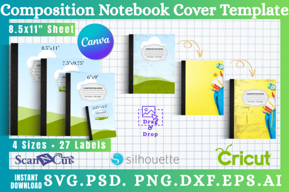 Composition Notebook Cover Templates 02: Your Blank Canvas