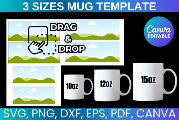 Design Your Own Custom Mugs: Full Wrap Canva Templates