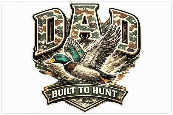 Duck Hunting Dad Vintage Graphic PNG: A Rugged Design Asset