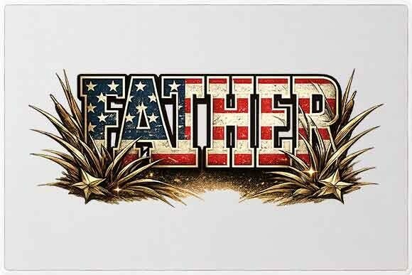 Embodying Heritage: The Patriotic Father Distressed Graphic PNG