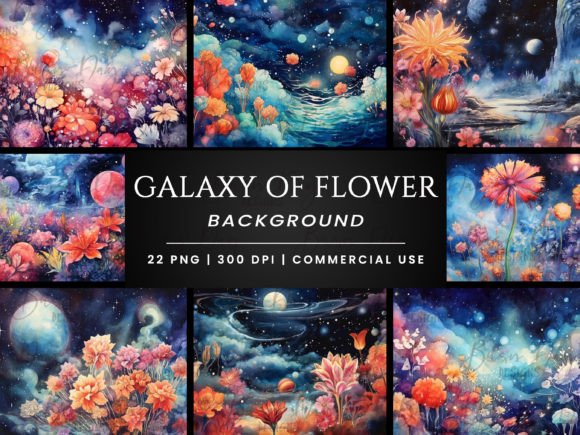 Galaxy of Flowers Background Graphic Bun: A Designer's Floral Toolkit