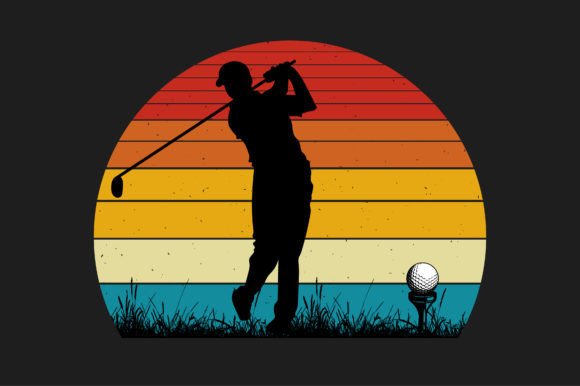 Golf T-Shirt Design Graphic: A Retro Vintage Sunset Masterpiece