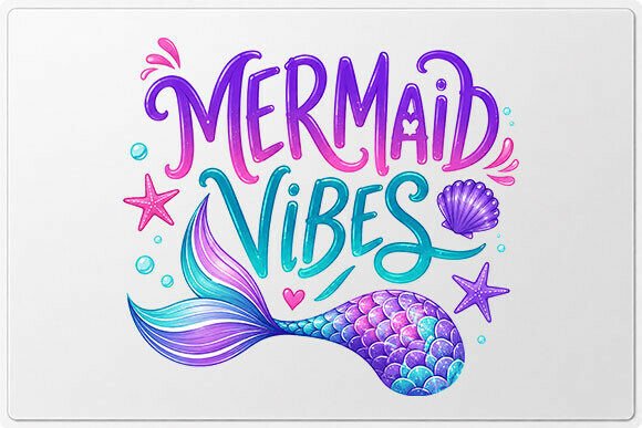 Mermaid Vibes Tail Graphic PNG: A Splash of Whimsy