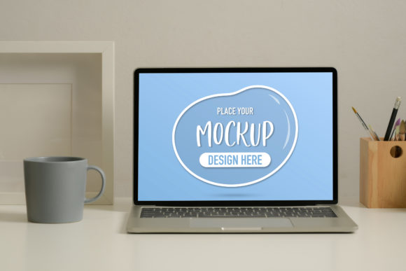 Mock Up Laptop with Graphic Screen: Your Design Presentation Tool