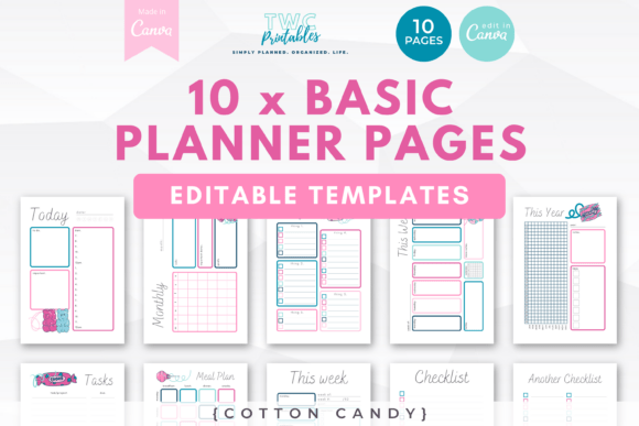 Organize Your Life: Canva Planner Templates | COTTON CANDY