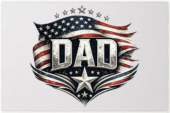 Patriotic Dad American Flag Graphic PNG: Bold Americana for Designers