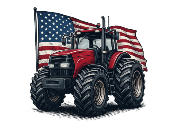Patriotic Tractor Farm Life: A Graphic for Modern Branding